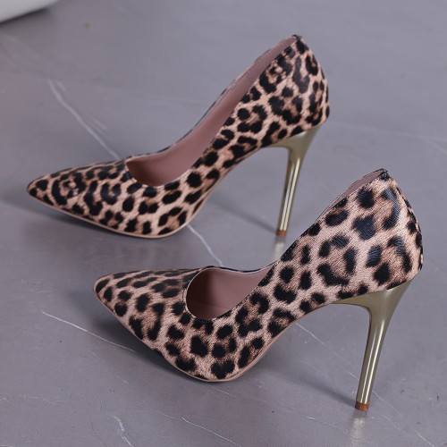 Leopard Print High Heels Exude Femininity., Women Shoes