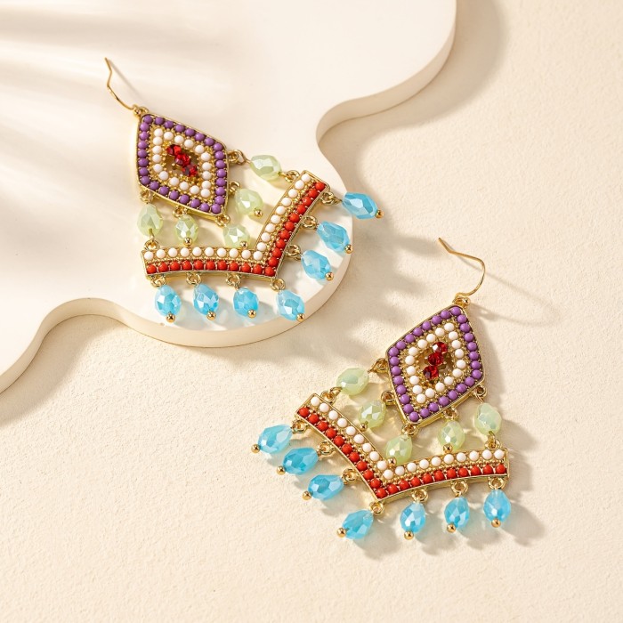 ✨18K Gold-Plated Boho Rhinestone Tassel Earrings | Party Vacation Casual Jewelry
