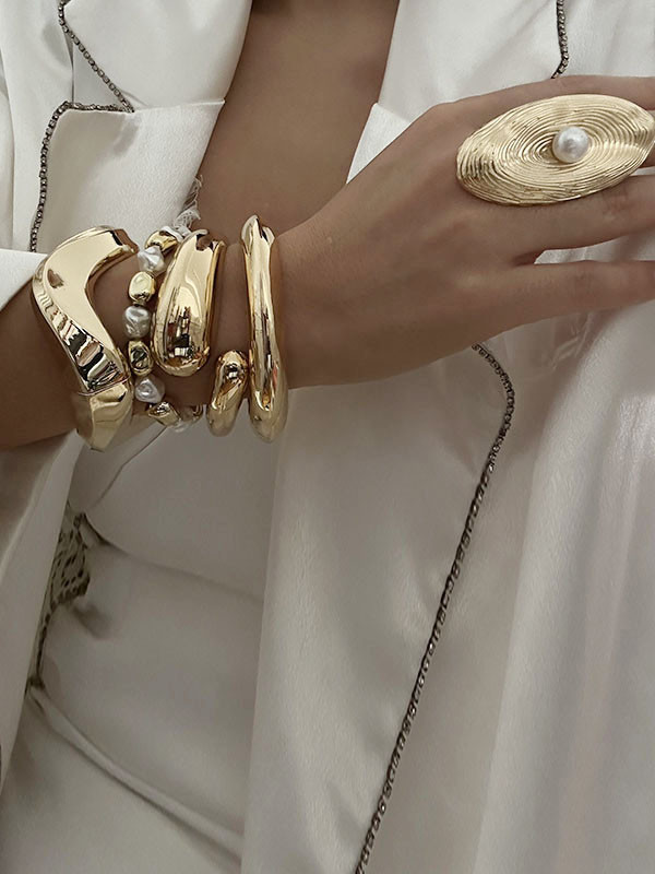 Solid Color Geometric Rings Accessories
