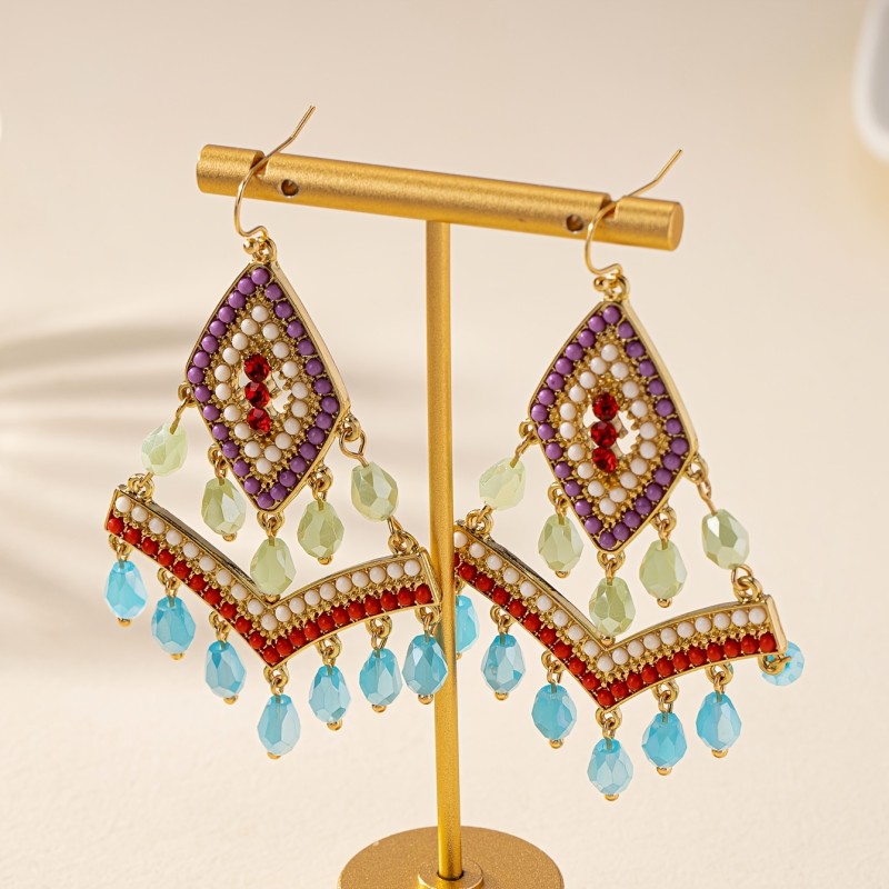 ✨18K Gold-Plated Boho Rhinestone Tassel Earrings | Party Vacation Casual Jewelry