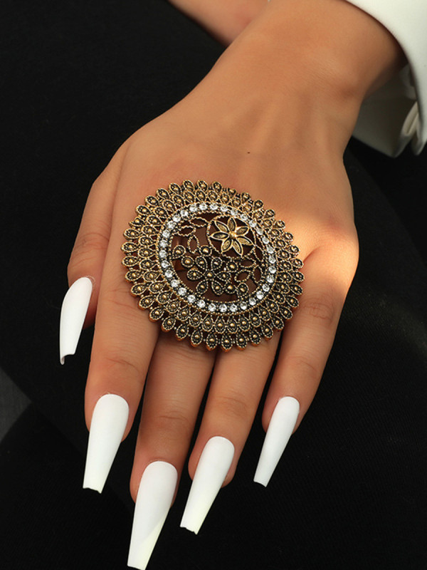 Hollow Geometric Flower Shape Rings Accessories