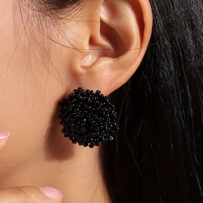 💖Handcrafted Pink Bohemian Beaded Earrings | Party-Ready Women’s Jewelry