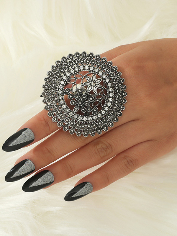 Hollow Geometric Flower Shape Rings Accessories