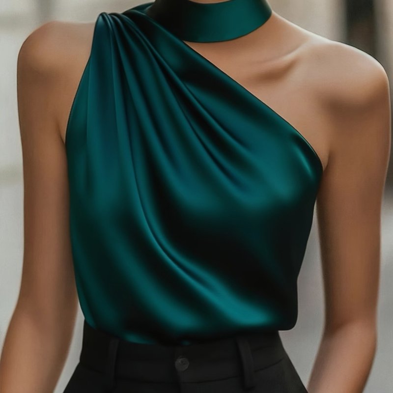 💫Satin Off-The-Shoulder Solid Top | Casual Chic Women’s Blouse