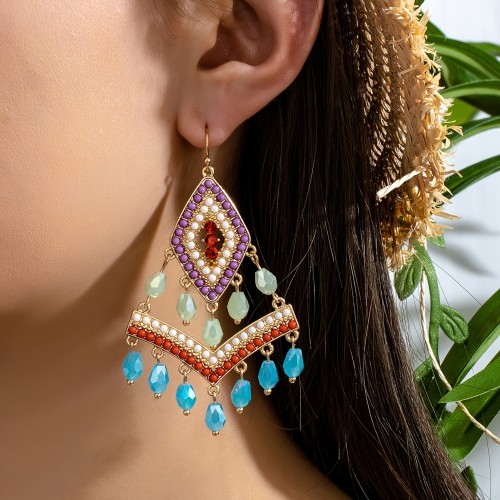 ✨18K Gold-Plated Boho Rhinestone Tassel Earrings | Party Vacation Casual Jewelry