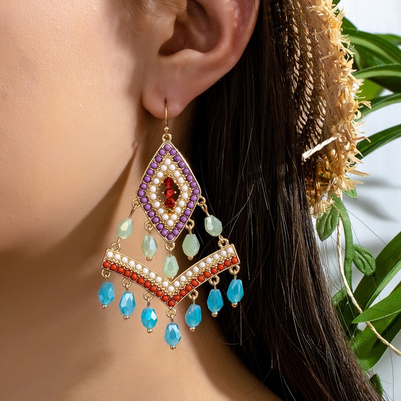 ✨18K Gold-Plated Boho Rhinestone Tassel Earrings | Party Vacation Casual Jewelry