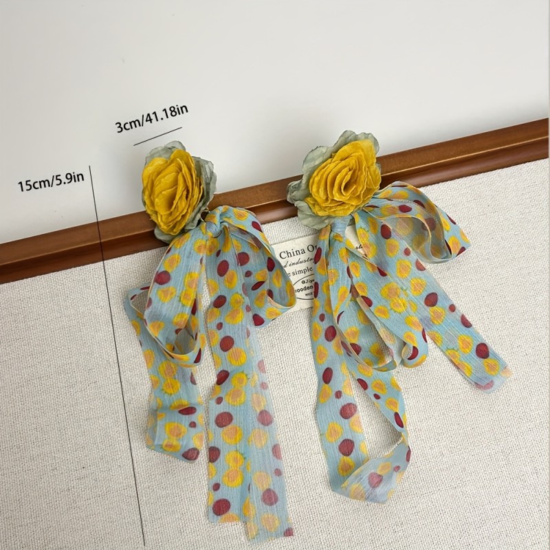 🌼Fabric Flower Tassel Dopamine Earrings | Seaside Vacation Pastoral Fresh Studs