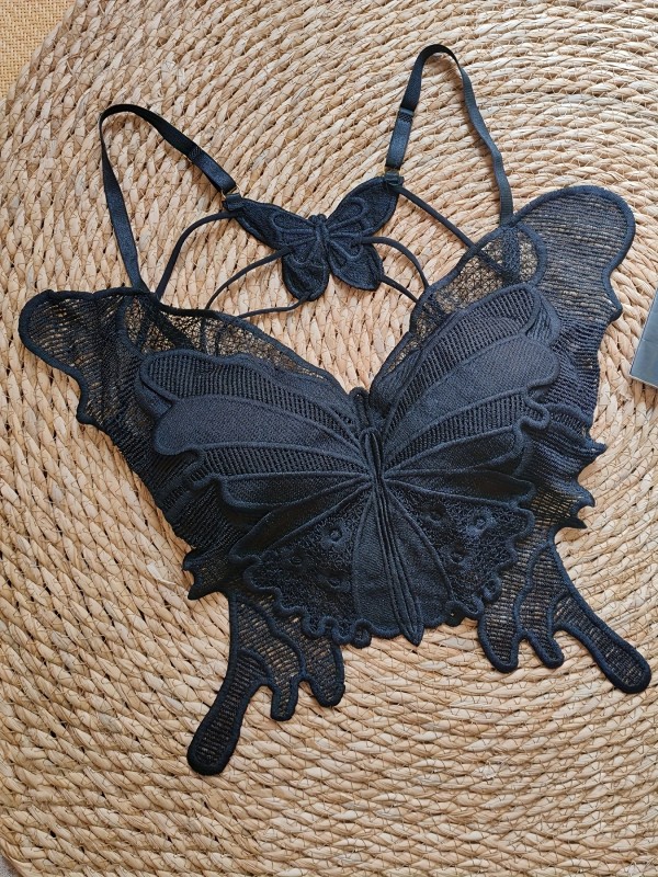 🦋Lace Butterfly Lace Camisole Bra | Sexy Back Gathered Summer Lingerie