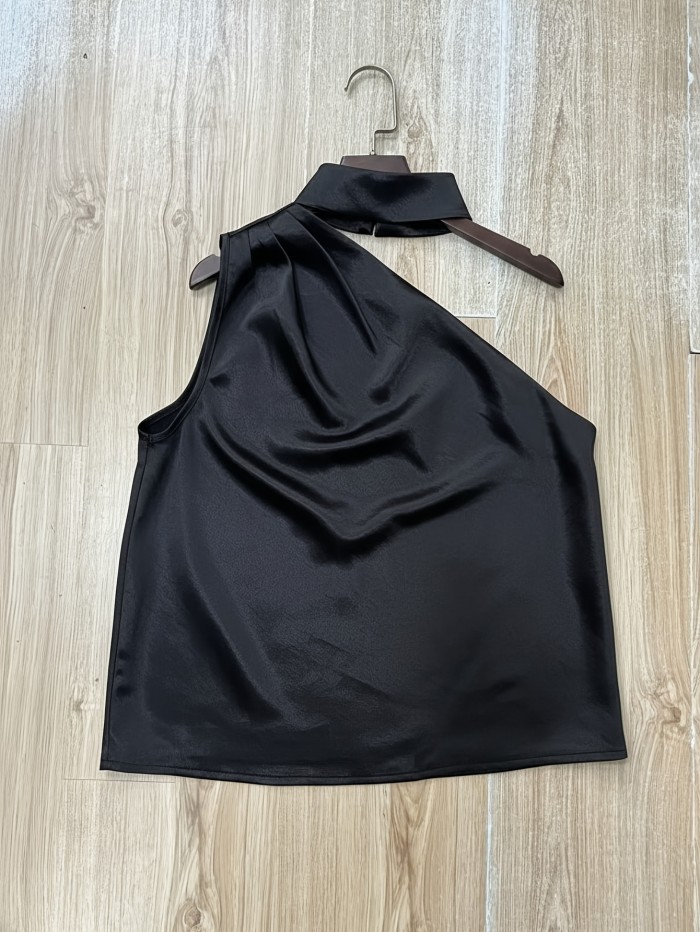 💫Satin Off-The-Shoulder Solid Top | Casual Chic Women’s Blouse
