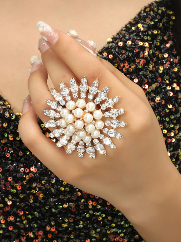 Shiny Rhine Stones Geometric Rings Accessories