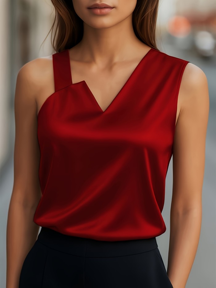 Women's Asymmetrical Spaghetti Strap Tank Top