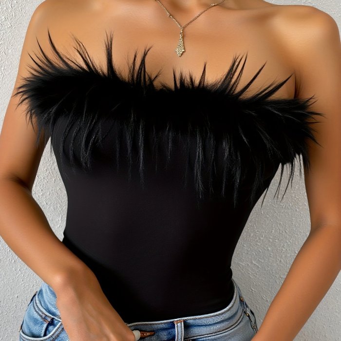 ✨ Spring/Summer Slim Fit Tube Top Vest | Elegant Black Basic Casual Base Layer