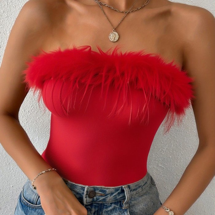 ✨ Spring/Summer Slim Fit Tube Top Vest | Elegant Black Basic Casual Base Layer