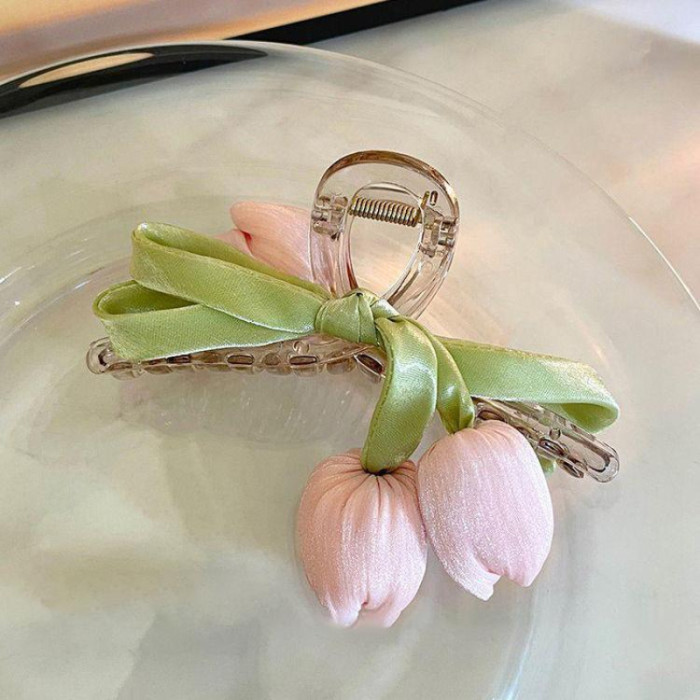 A Sweet, Stylish, And Elegant Tulip Flower Hair Clip That Goes with Everything