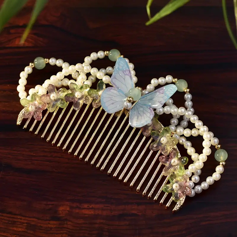 🍃 Bohemian Vintage Glazed Floral Hairpin – Elegant Wedding & Daily Hair Accessory