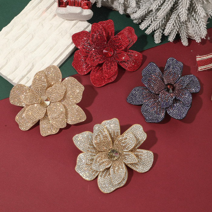 🌸 3D Beaded Flower Hairpin – Stylish Elegant Hair Accessory for Long & Short Hair
