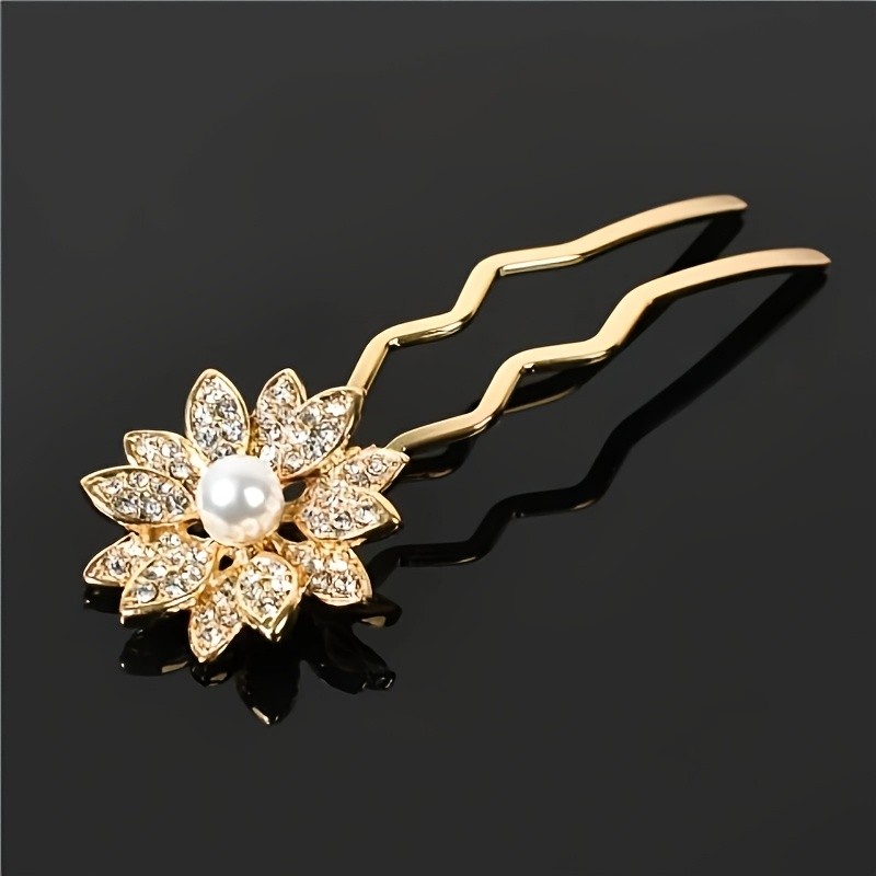 ☀️ Elegant Chinese-Inspired Rhinestone Sunflower Hair Clip – Golden Floral Korean-Japanese Style Hair Accessory