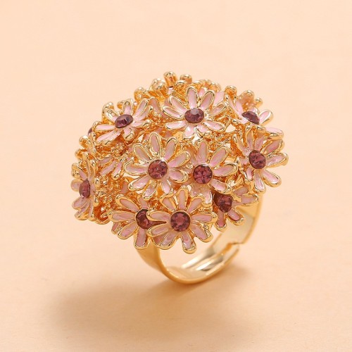 💍 Korean Vintage Flower Open Ring