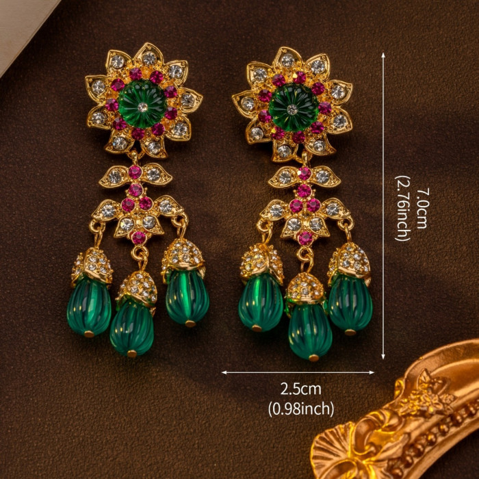 🌸 Vintage Floral Tassel Earrings - Elegant Daily Wear & Mother's Day Gift