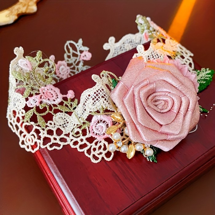 🌹 Sweet Fabric Rose Flower Necklace - Niche Romantic High-End Women's Necklace