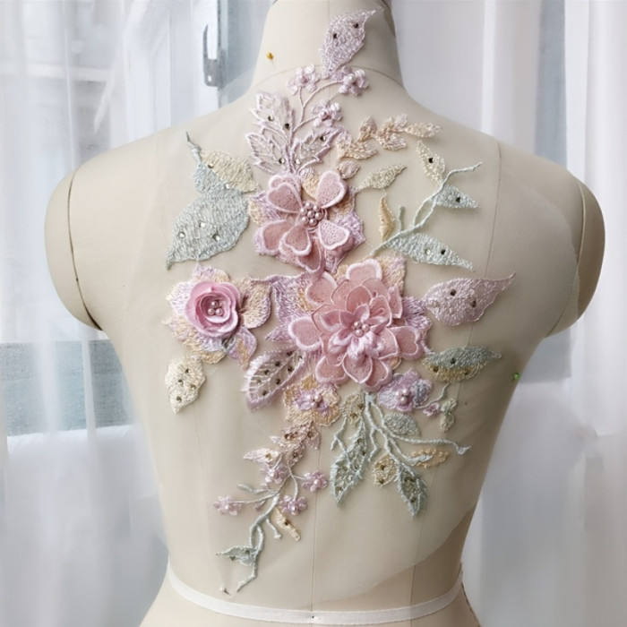 🪡 3D Mesh Embroidered Lace Flower Patch