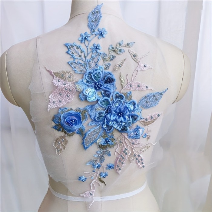 🪡 3D Mesh Embroidered Lace Flower Patch