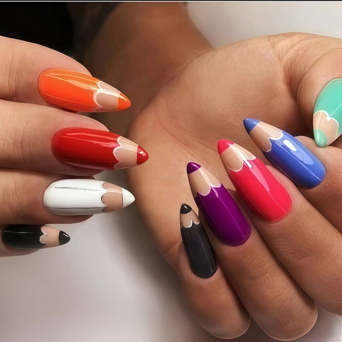💅 Mixed Color Teardrop Press-On Nails