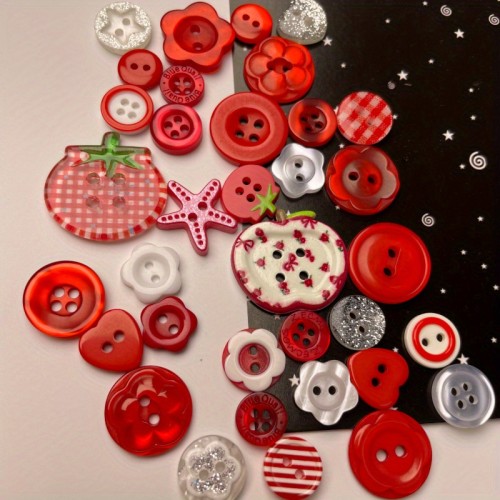 🍎 Spring Red Apple Tomato DIY Craft Buttons