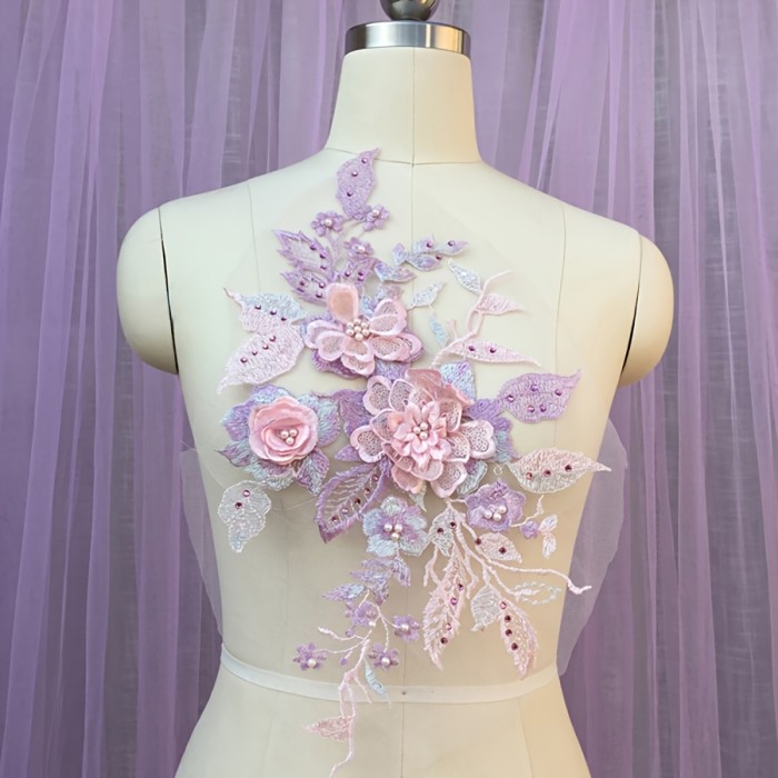 🪡 3D Mesh Embroidered Lace Flower Patch