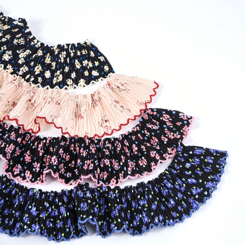 🌸 Floral Chiffon Lace Trim