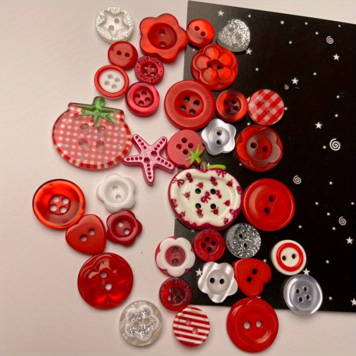 🍎 Spring Red Apple Tomato DIY Craft Buttons