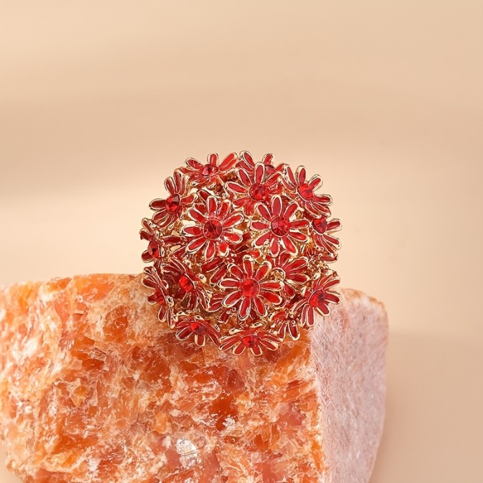 💍 Korean Vintage Flower Open Ring