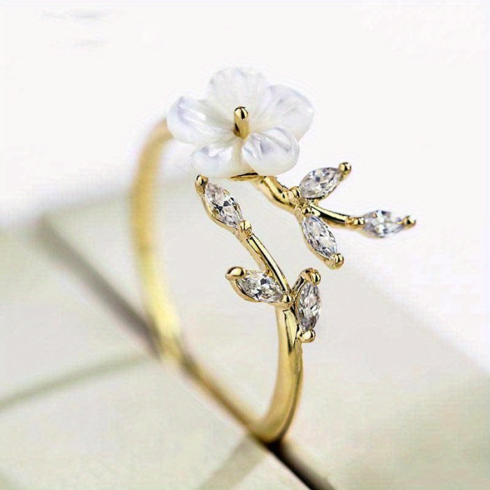 💍 Creative Flower Leaf Ring - Trendy Party Jewelry for Women - Perfect Holiday Gift