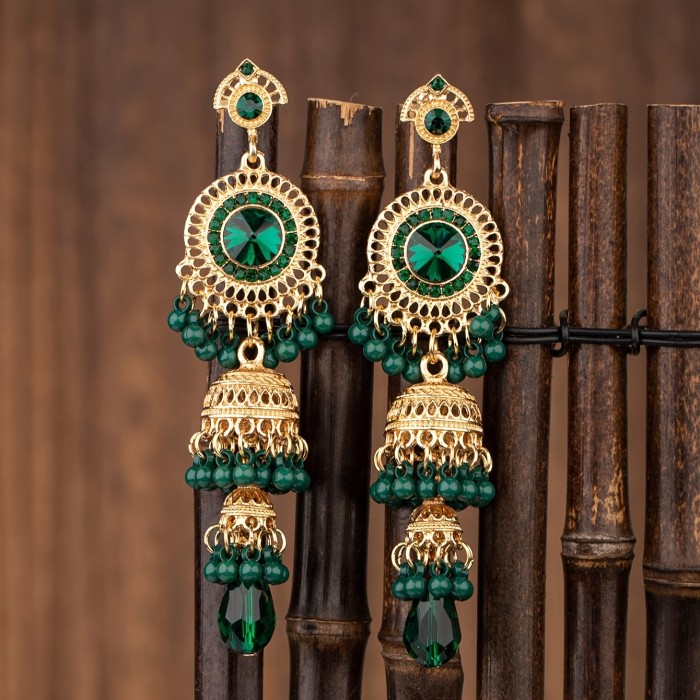 ✨ Vintage Bohemian Long Drop Earrings - Studded with Round Bell Pendants, European & American Style