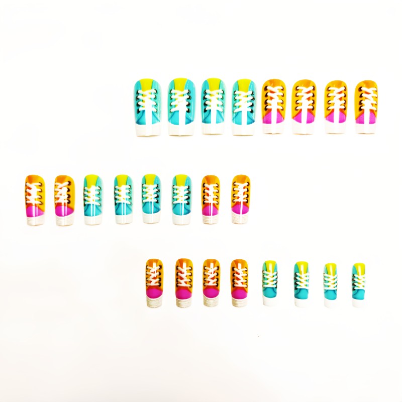 💅 Striped Ballet Press-On Nails