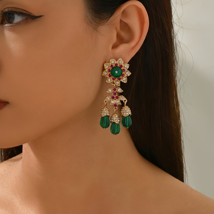🌸 Vintage Floral Tassel Earrings - Elegant Daily Wear & Mother's Day Gift