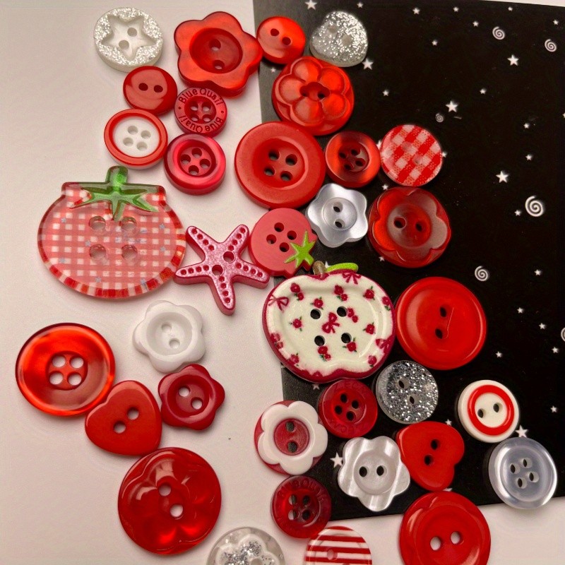🍎 Spring Red Apple Tomato DIY Craft Buttons