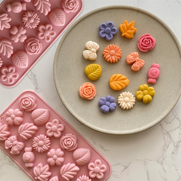 ✨ 1/2pcs Floral Silicone Mold Cake Chocolate Cookie Candy Party Baking Tools 🌸