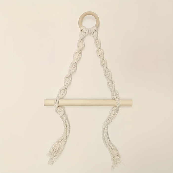 A Bohemian-Style Wall-Mounted Paper And Towel Rack, Suitable for Tissue Storage And Home Decor, As Well As a Container for Storing Toilet Paper
