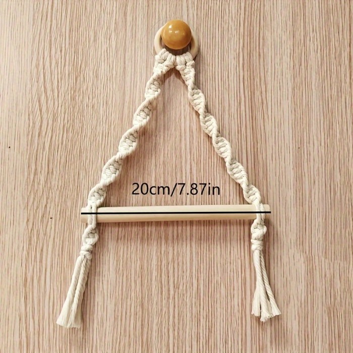 A Bohemian-Style Wall-Mounted Paper And Towel Rack, Suitable for Tissue Storage And Home Decor, As Well As a Container for Storing Toilet Paper