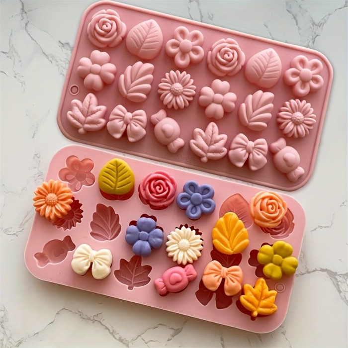 ✨ 1/2pcs Floral Silicone Mold Cake Chocolate Cookie Candy Party Baking Tools 🌸