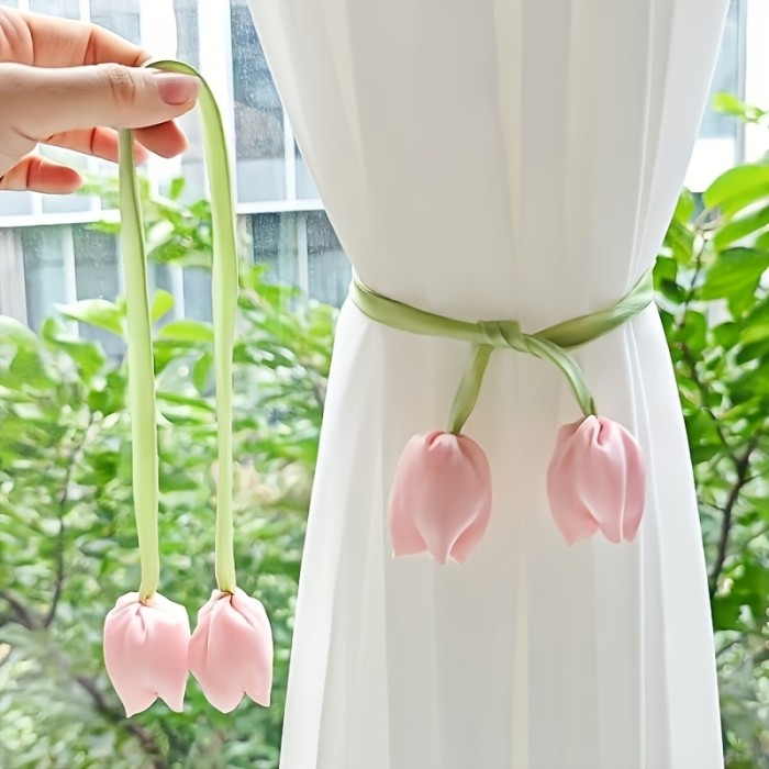 ✨ 2/6pcs Tulip Curtain Tiebacks Wedding Housewarming New Home Decor Gift 🌷