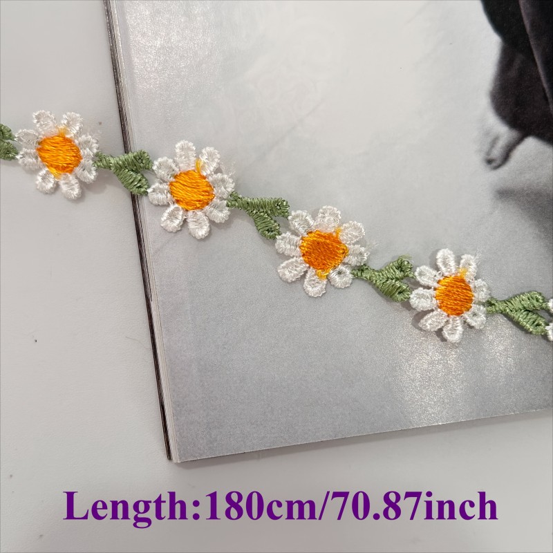 ✨ Water-Soluble Embroidered Lace Sunflower Plum Blossom 180cm/270cm Clothing Home Decor 🌸