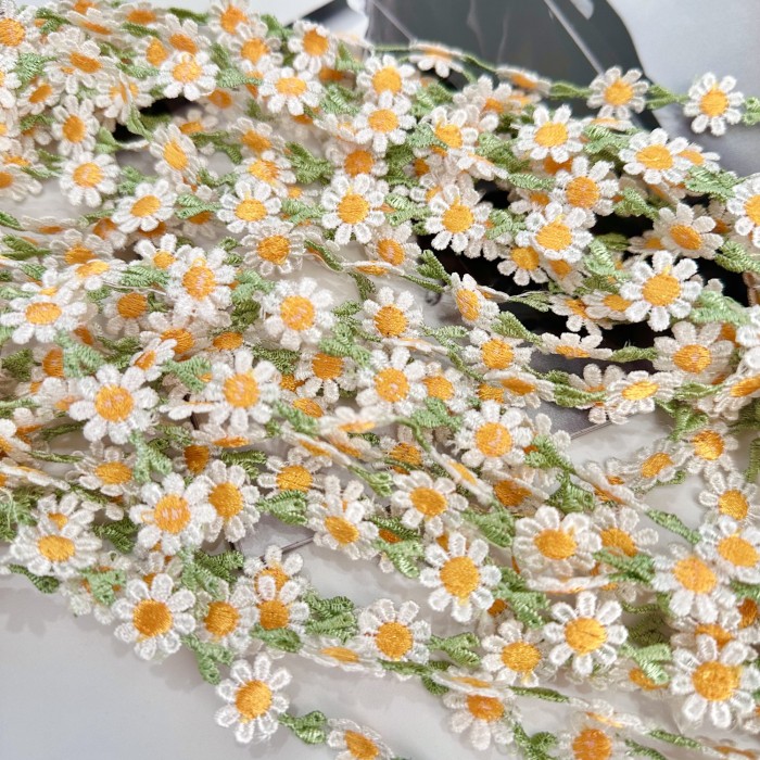 ✨ Water-Soluble Embroidered Lace Sunflower Plum Blossom 180cm/270cm Clothing Home Decor 🌸