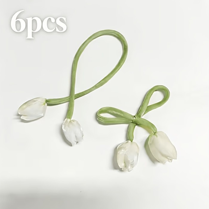 ✨ 2/6pcs Tulip Curtain Tiebacks Wedding Housewarming New Home Decor Gift 🌷