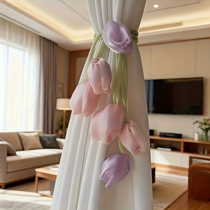 ✨ 2/6pcs Tulip Curtain Tiebacks Wedding Housewarming New Home Decor Gift 🌷