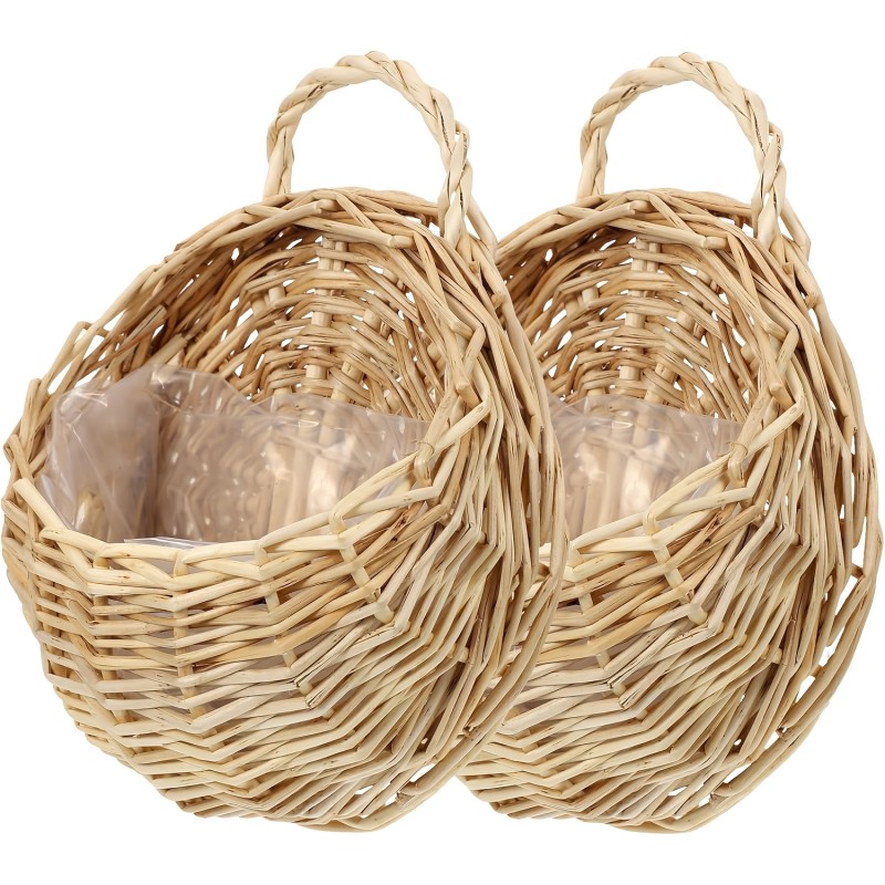 ✨ 1/2pcs Woven Wall Hanging Flower Basket with Handle Wedding Party Home Garden Plant Decor 🧺