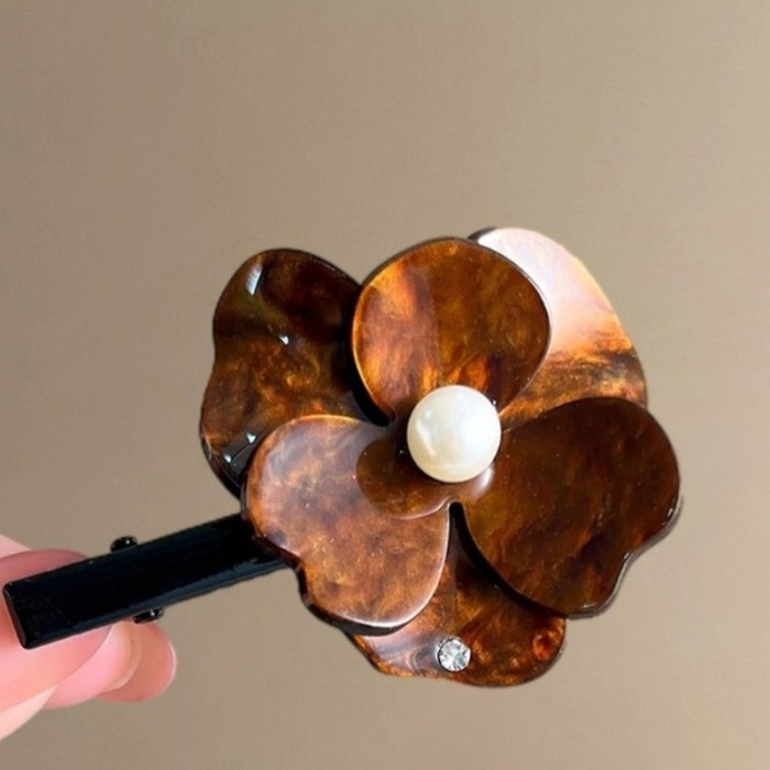 Korea Dongdaemun New Niche Design Colorful Flower Hair Clip | Girly Bangs Hair Accessory, Velour Material