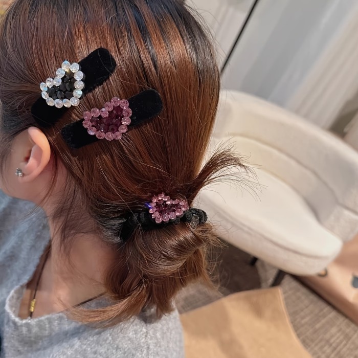 ✨ Luxury Rhinestone Heart Side Clip Sparkly Broken Hair Pin 💎