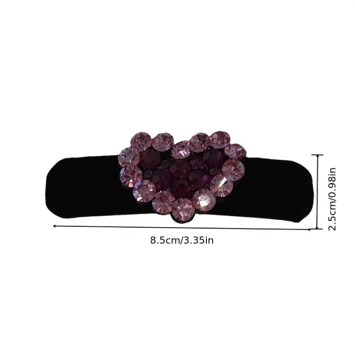 ✨ Luxury Rhinestone Heart Side Clip Sparkly Broken Hair Pin 💎